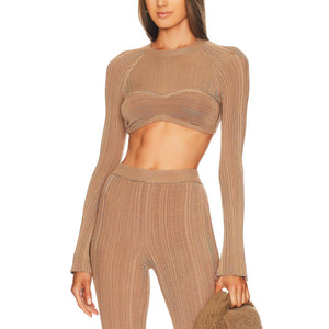 Michael Costello x Revolve 'Kadri' Brown Top Size S - NWT