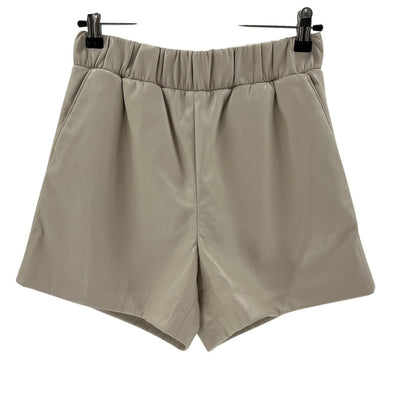 Anine Bing Vegan Leather Beige Sofia Shorts Size XS