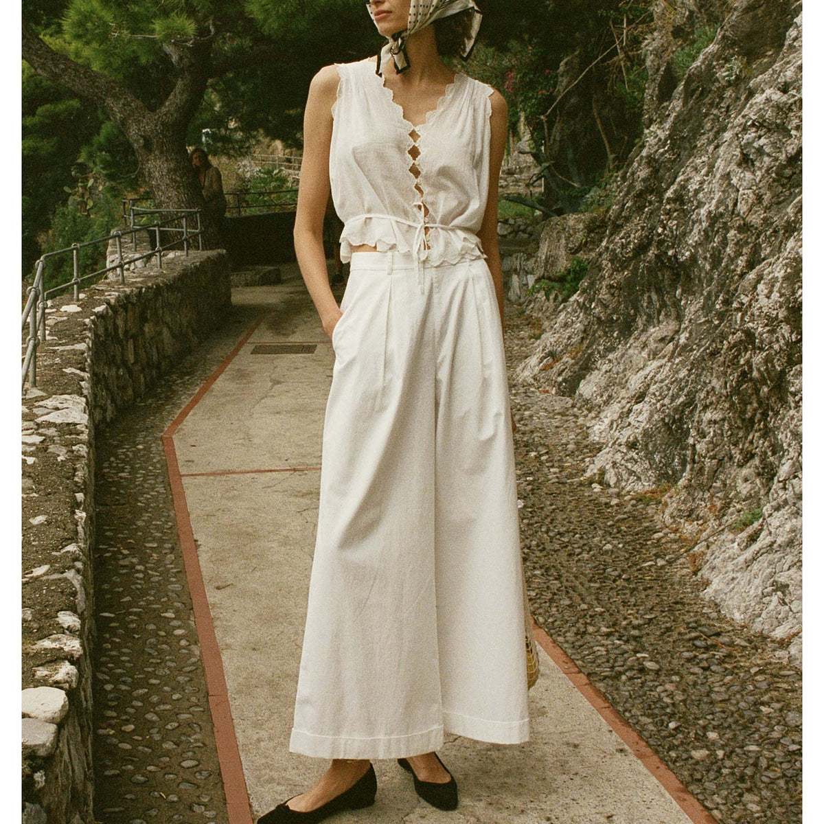 Dôen 'Hilaire' Cream Cotton Pant Size 4
