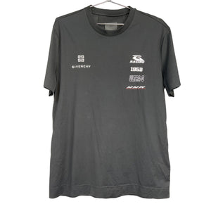 Givenchy Slim Black Racing Logo T Shirt Size XL