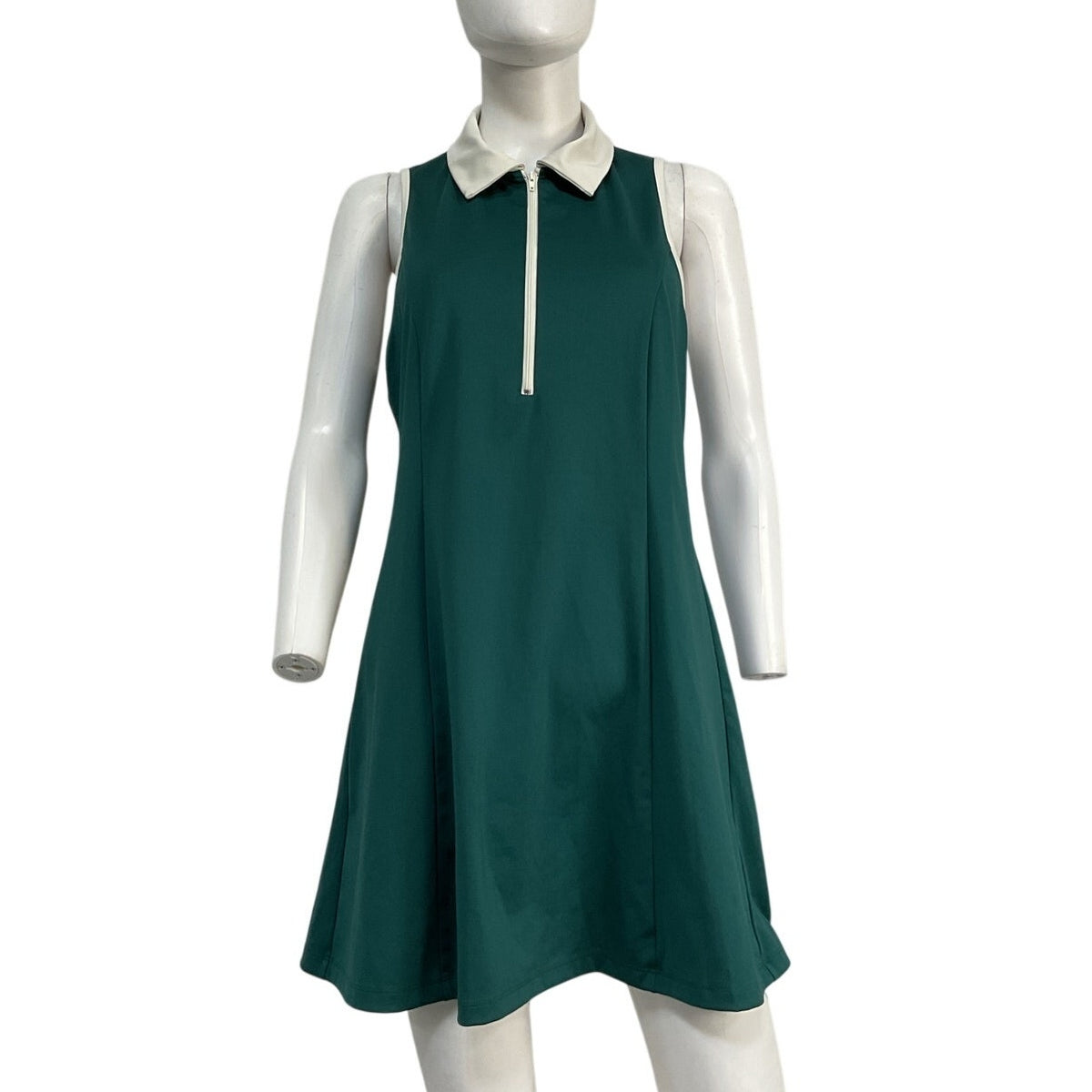 Reformation Sleek Green Leslie Ecomove Zip Front Dress Size XL