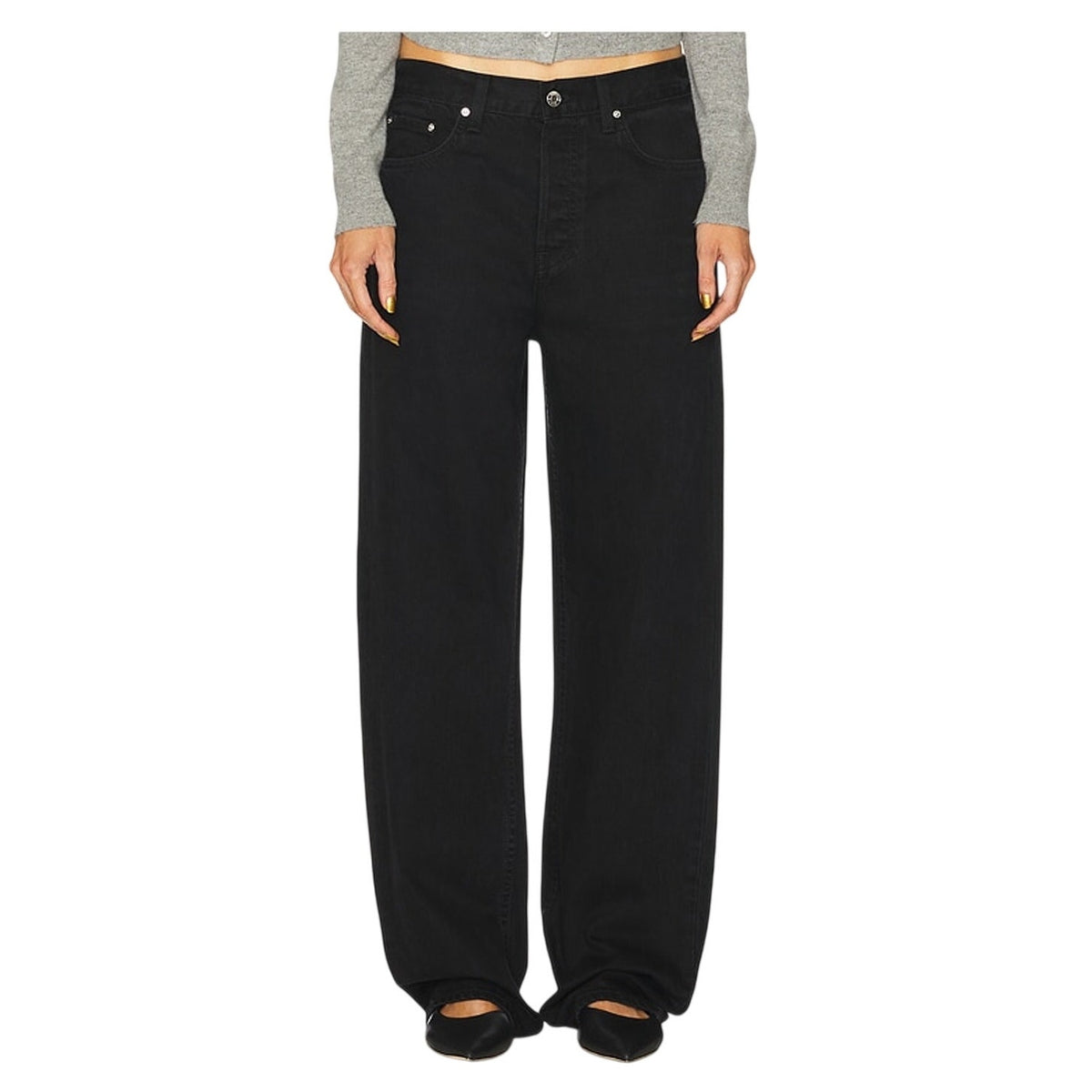 Grlfrnd Classic Black Bella Low Rise Boyfriend Denim Jeans Size 27 NWT