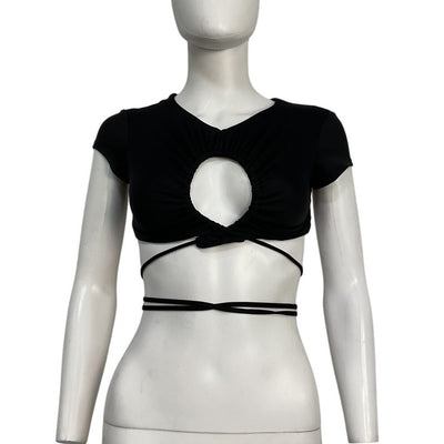 Alix Nyc Cutout Black Alston Crop Top Size S