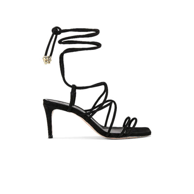 Schutz 'Magdalena' Black Mid Square Toe Sandal Size 7.5 - NWT