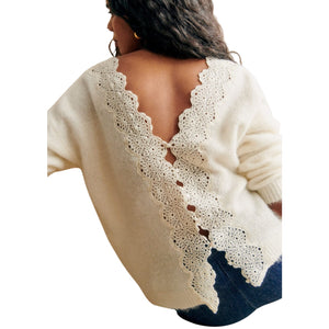 Sézane 'Astride' Cream Wool Jumper Size S