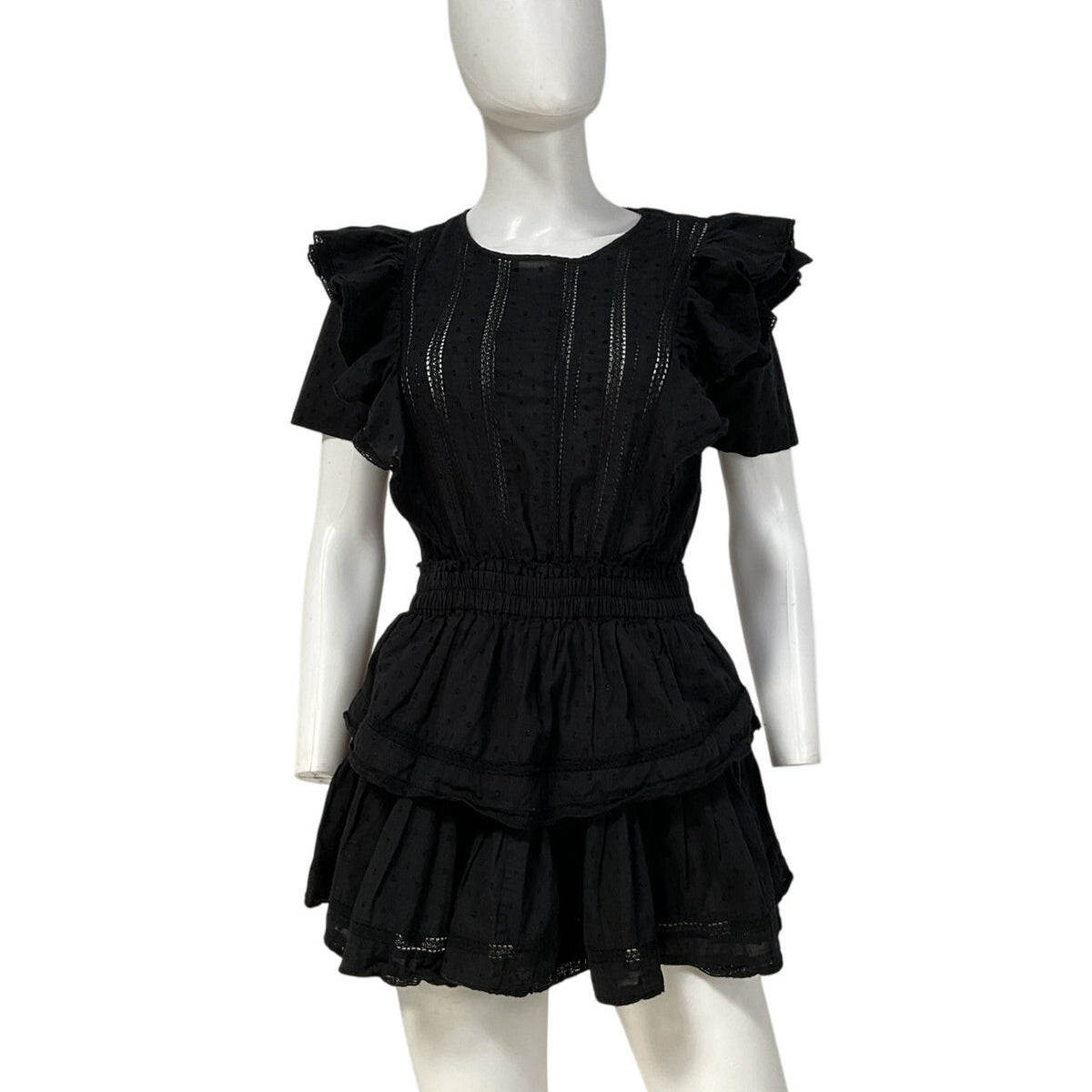 Loveshackfancy Ruffled Black Natasha Dress Size Petit