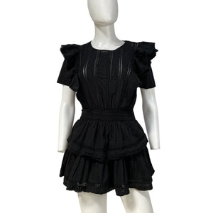 Loveshackfancy Ruffled Black Natasha Dress Size Petit