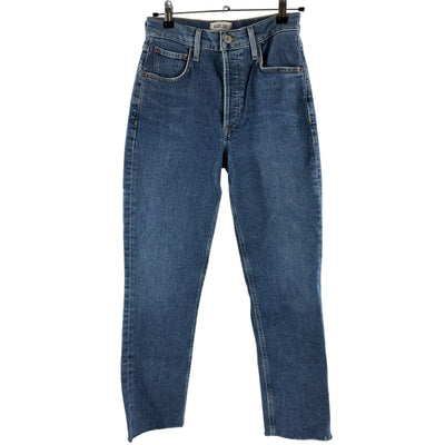 Agolde High-Rise Straight-Crop Blue Riley Denim Jeans Size 25