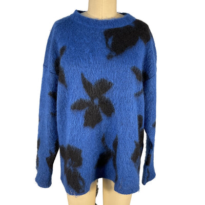 Saint Laurent Floral Blue Noir Ninetys Sweater Size S