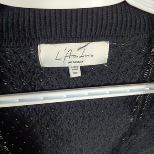 L'Academie Cableknit Black Miles Pullover Size XXS Sweater
