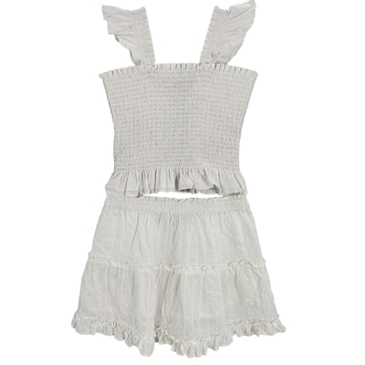 Hill House Home Smocked White Paz Two Piece Set Size 8