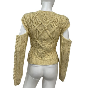 For Love & Lemons Cable Knit Cream Andie Sweater Size S