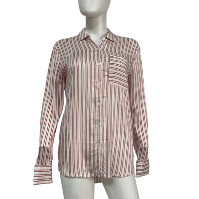 Atm Anthony Thomas Melillo Striped White Boyfriend Shirt Size S
