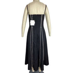 Chloðð? Topstitched Black Bustier Midi Dress Size FR 46 / US 14 NWT