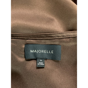 Majorelle Satin Chocolate Brown Waldorf Blouse Size M