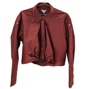 A.L.C. Cropped Burgundy Leo Shirt Size 12