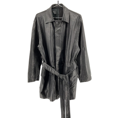 Fear Of God Classic Black Belted Leather Coat Size M