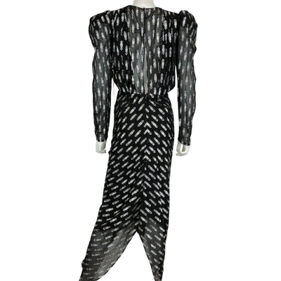 Ronny Kobo Metallic Black Astrid Dress Size M