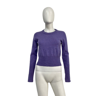 Autumn Cashmere Luxurious Hyacinth Cropped Crewneck Sweater Size S