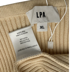Lpa Ribbed Beige Nalle Off Shoulder Top Size XL