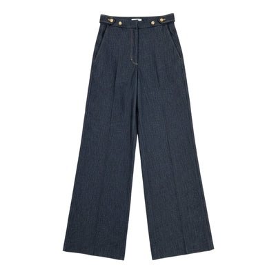 Sandro Classic Blue Sailor Wide Leg Pants Size 34 EU / US 2