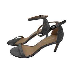 Stuart Weitzman Silver Nudist Heels Size 9