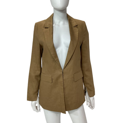 Central Park West Linen Tobacco Blake Blazer Size S