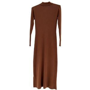 Hatch Ribbed Brown Averie Polo Sweater Size 1 Dress
