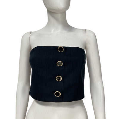 Veronica Beard Linen Blend Blue Ziene Tube Top Size 4
