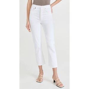 Agolde 'Riley' White Crop Denim Jeans Size 29
