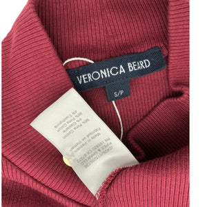 Veronica Beard Ribbed Burgundy Mock Neck Sweater Size S