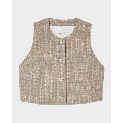 Sandro Embellished Camel Javier Top Size 0