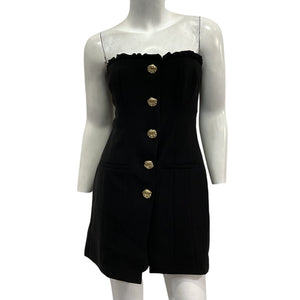 Majorelle Buttoned Black Brooke Mini Dress Size M