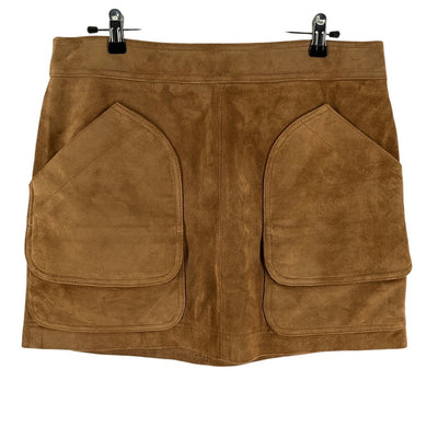 Veronica Beard Suede Brown Norwood Mini Skirt Size 12