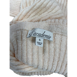 L'Academie Ribbed Cream Namir Off Shoulder Sweater Size S