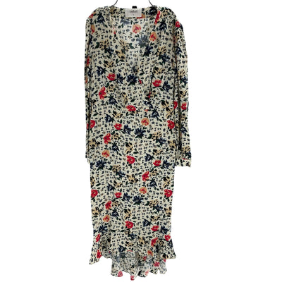 Ba&sh Wrap Effect Ivory Paloma Midi Dress Size 1