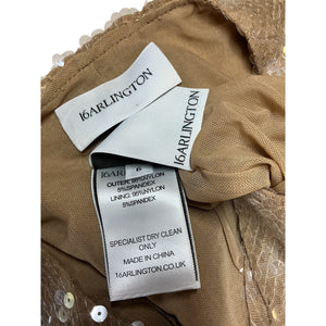 16Arlington Sequined Champagne Seeran Mini Dress Size UK 6 / US 2