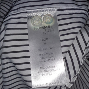 Hommegirls Tailored Faded Black Stripe Front Back Classic Button-Up Size S Shirt