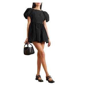 Simone Rocha Gathered Black Taffeta Mini Size 4 US / UK 8 Dress NWT
