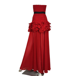 Majorelle Ruffled Red Fauna Gown Size XS