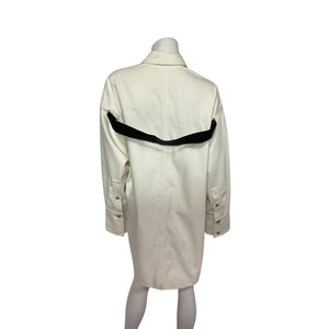 Courrèges Oversized Ivory Denim Shirt Size M