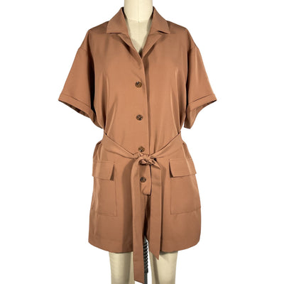 L'Academie Belted Light Brown Lilianna Romper Size L