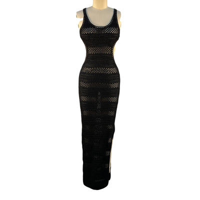 Saint Laurent Crochet Black Raye Dress Size S