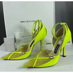 Jimmy Choo Neon Yellow Strap Heels Size IT 40 / US 10