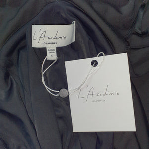 L'Academie Ruched Black Blake Mini Dress Size S NWT