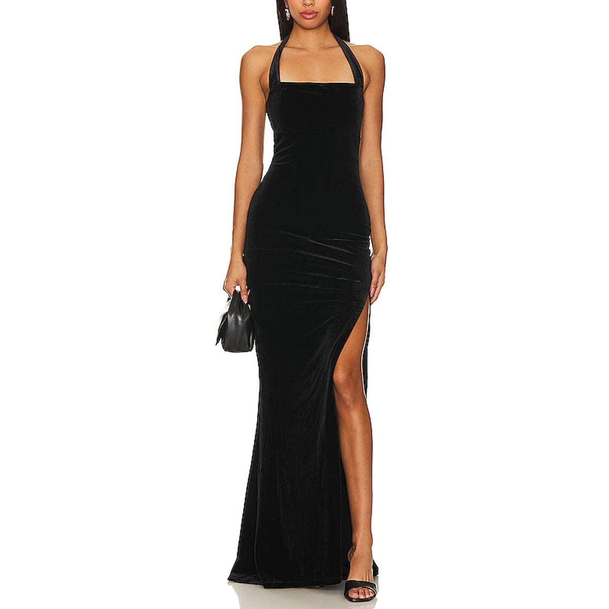 Nookie Elegant Black Vera Velvet Gown Size S NWT