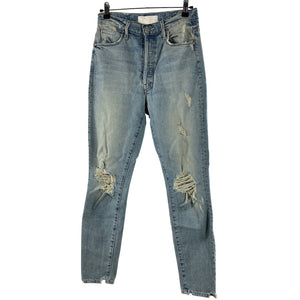 Mother Distressed Sky Blue Super Stunner Ankle Denim Jeans Size 26