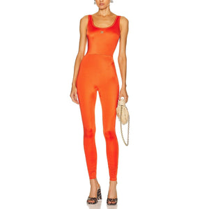 Dolce & Gabbana Vibrant Orange Scoop Back Jumpsuit Size 38 IT / US 2
