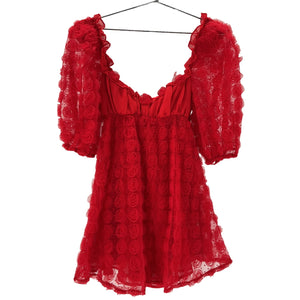 For Love & Lemons Romantic Red Hannah Mini Size M Dress