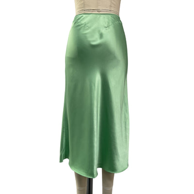 Anna October Satin Green Voleta Skirt Size S
